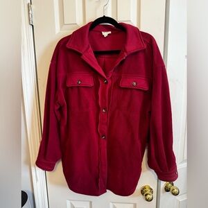 BiBi Deep Red Teddy Jacket /oversized